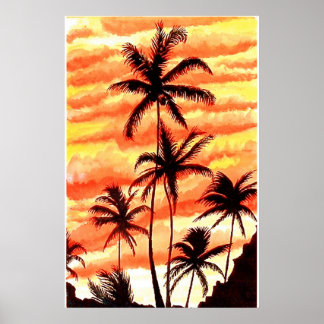 Sunset Palms Print