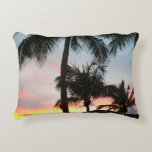 Sunset Palms Tropical Landscape Photography Accent Pillow