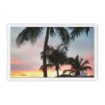 Sunset Palms Tropical Landscape Photography Acrylic Tray