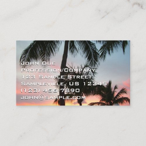 Sunset Palms Tropical Landscape Photography Business Card