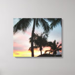 Sunset Palms Tropical Landscape Photography Canvas Print