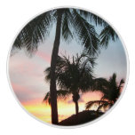 Sunset Palms Tropical Landscape Photography Ceramic Knob