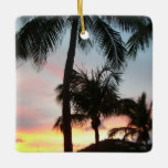 Sunset Palms Tropical Landscape Photography Ceramic Ornament