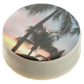 Sunset Palms Tropical Landscape Photography Chocolate Dipped Oreo (Angled)