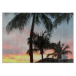 Sunset Palms Tropical Landscape Photography Cutting Board