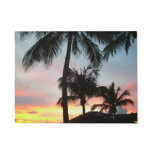 Sunset Palms Tropical Landscape Photography Doormat