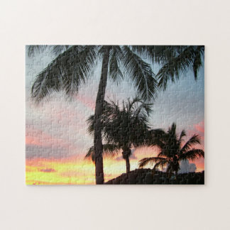 Sunset Palms Tropical Landscape Photography Jigsaw Puzzle