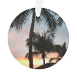 Sunset Palms Tropical Landscape Photography Ornament