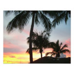 Sunset Palms Tropical Landscape Photography Photo Print