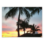 Sunset Palms Tropical Landscape Photography Photo Print
