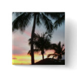 Sunset Palms Tropical Landscape Photography Pinback Button