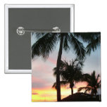 Sunset Palms Tropical Landscape Photography Pinback Button