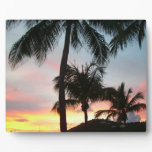 Sunset Palms Tropical Landscape Photography Plaque