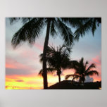 Sunset Palms Tropical Landscape Photography Poster