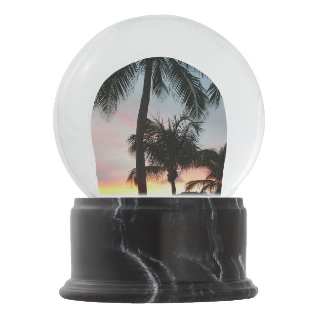 Sunset Palms Tropical Landscape Photography Snow Globe (Front)
