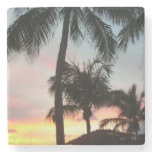 Sunset Palms Tropical Landscape Photography Stone Coaster