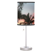 Sunset Palms Tropical Landscape Photography Table Lamp (Right)
