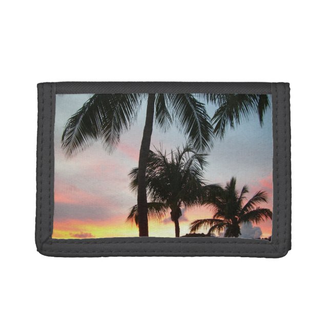 Sunset Palms Tropical Landscape Photography Trifold Wallet (Front)