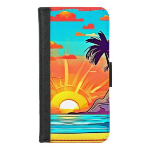 Sunset Palms: Tropical View iPhone 8/7 Wallet Case