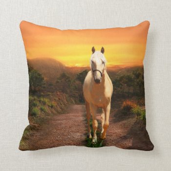 Sunset Palomino Throw Pillow by deemac2 at Zazzle