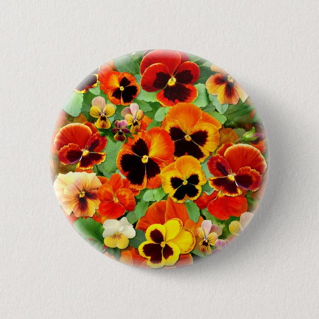 Sunset Pansies Button (Front)