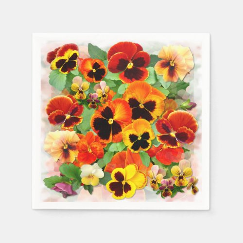 Sunset Pansies Napkins