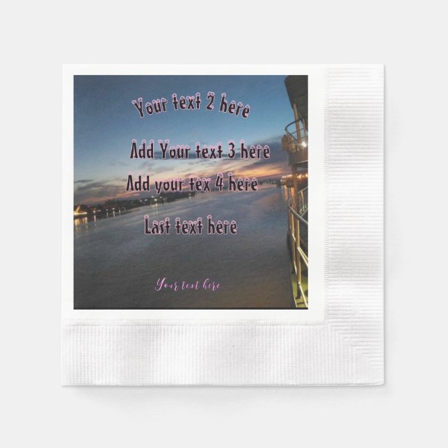 Sunset paper party napkins (Front)