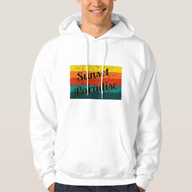 Sunset Paradise | Beautiful Sunset Colorful Cool Hoodie (Front)