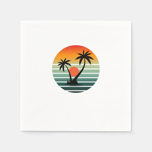 Sunset Paradise - Tropical Beach Vibes Napkins (Front)