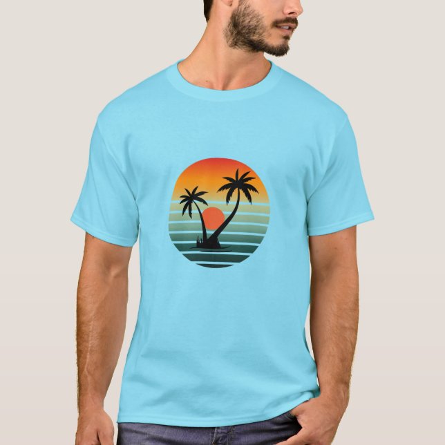 Sunset Paradise - Tropical Beach Vibes T-Shirt (Front)
