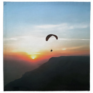 Sunset Paraglide Wanderlust Extreme Sports Art Cloth Napkin