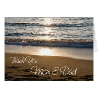 Sunset Parents Wedding Day Thank You Card