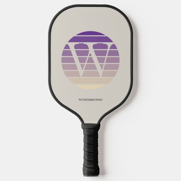 Sunset Pastel Monogram Personalized Pickleball Paddle