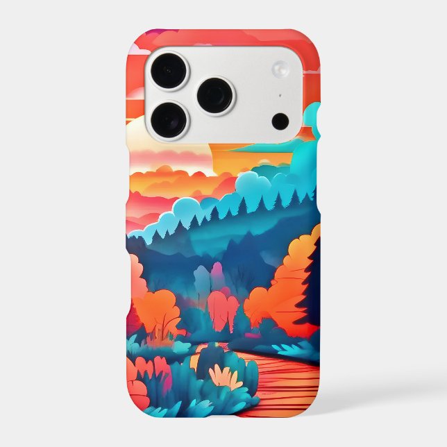 Sunset Path Through Autumn Forest Iphone Case (Back)