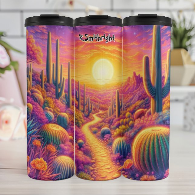 Sunset Path Through Colorful Desert Thermal Tumbler (Creator Uploaded)