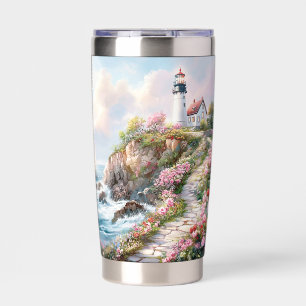 Sunset Path to the Lighthouse – Coastal Garden  Insulated Tumbler