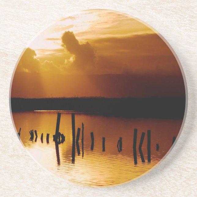 Sunset Peace And Harmony Sandstone Coaster (Front)
