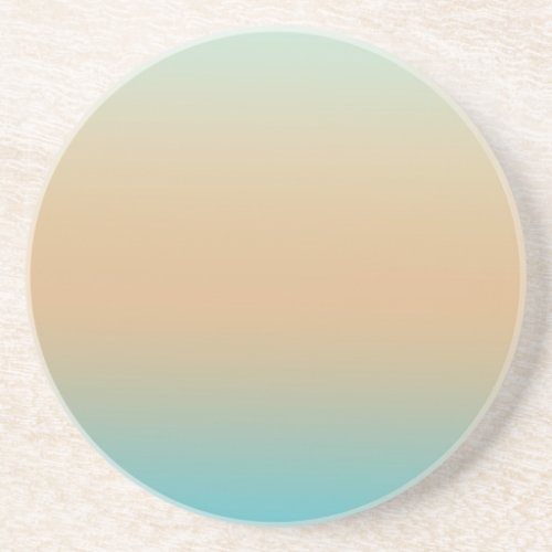 Sunset Peach Aqua Ombre Coaster