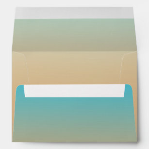 Sunset Peach Aqua Ombre Envelope