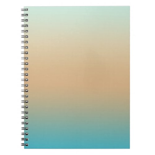 Sunset Peach Aqua Ombre Notebook