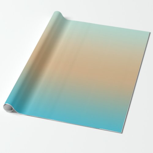 Sunset Peach Aqua Ombre Wrapping Paper