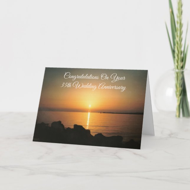 Sunset Personalised 35th Wedding Anniversary Card (Front)