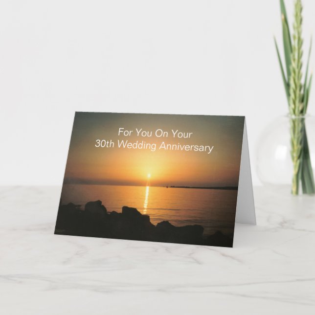Sunset Personalized 30th Wedding Anniversary Card (Front)