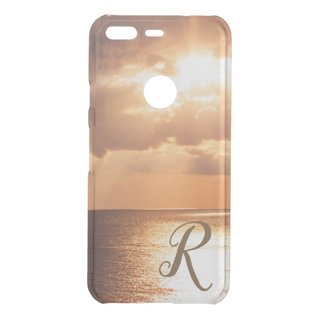 Sunset Personalized Monogram Uncommon Google Pixel Case (Back)
