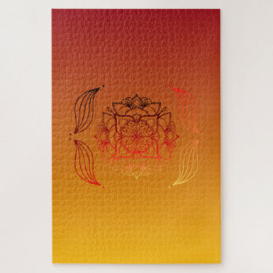 Sunset Petal Flame – Warm Floral Jigsaw Puzzle