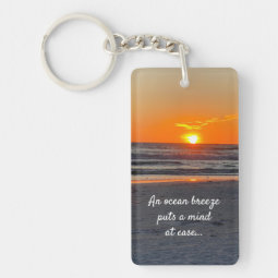 Sunset Photo Beach House Vacation Resort Rental Keychain | Zazzle