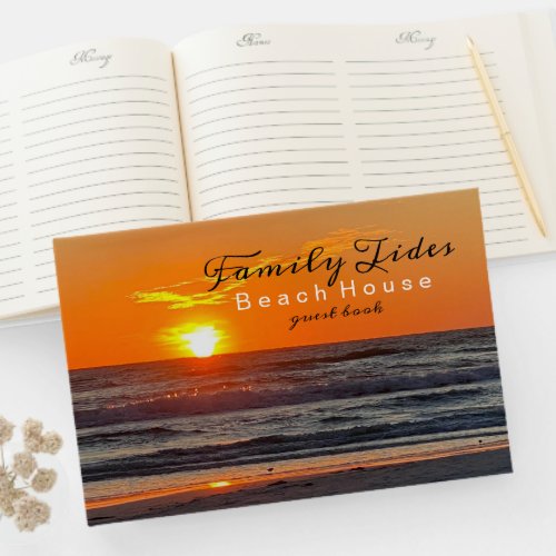 Sunset Photo Beach Vacation Rental Guest Book