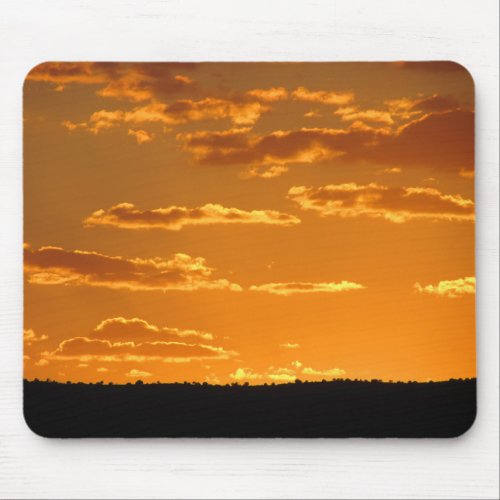 Sunset Photo Bright Orange Evening Sky Landscape Mouse Pad