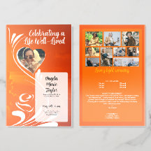 Sunset Photo Collage Funeral Program
