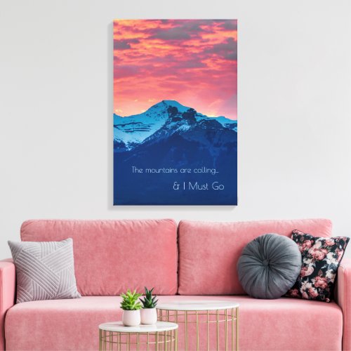 Sunset Photo Decor over Mountains with Quote